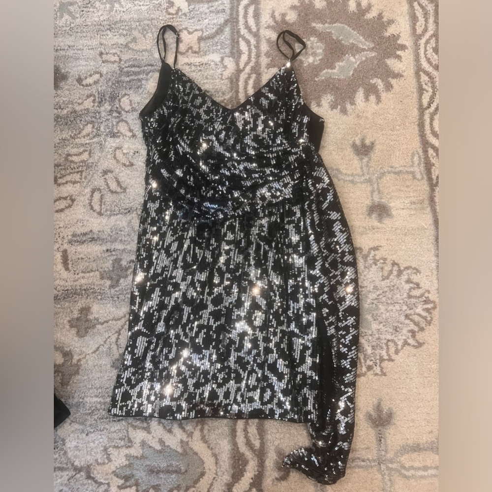Saylor XS sequin leopard print dress - wore once!